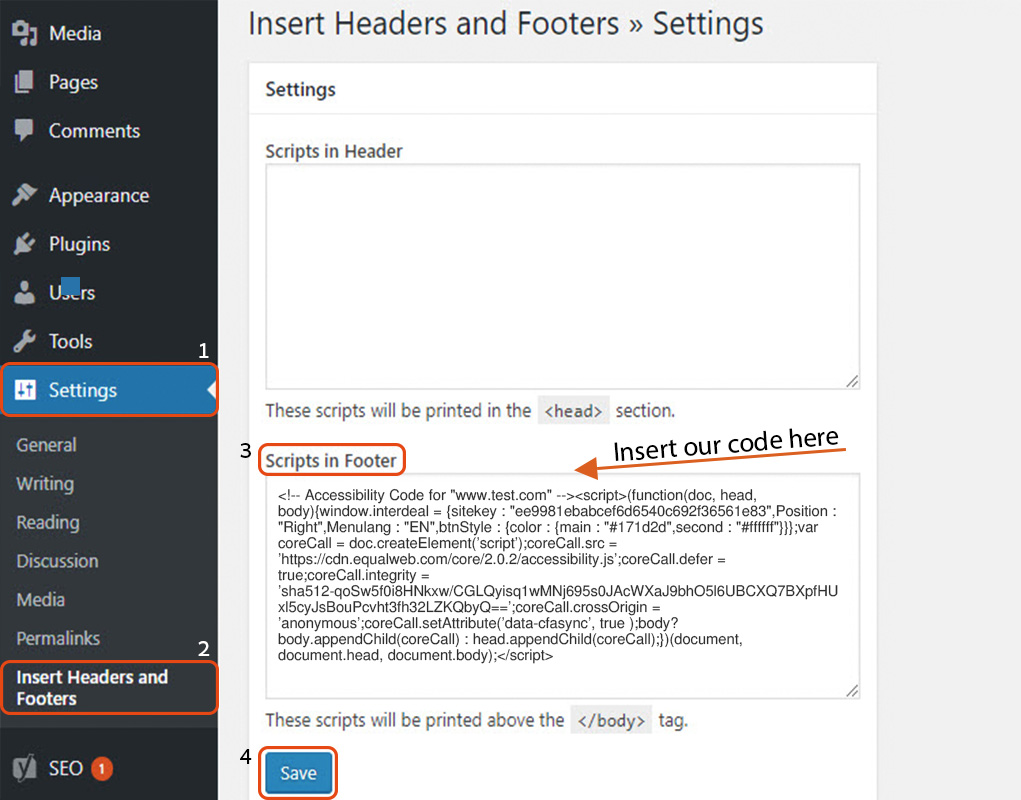 Scripts in Footer